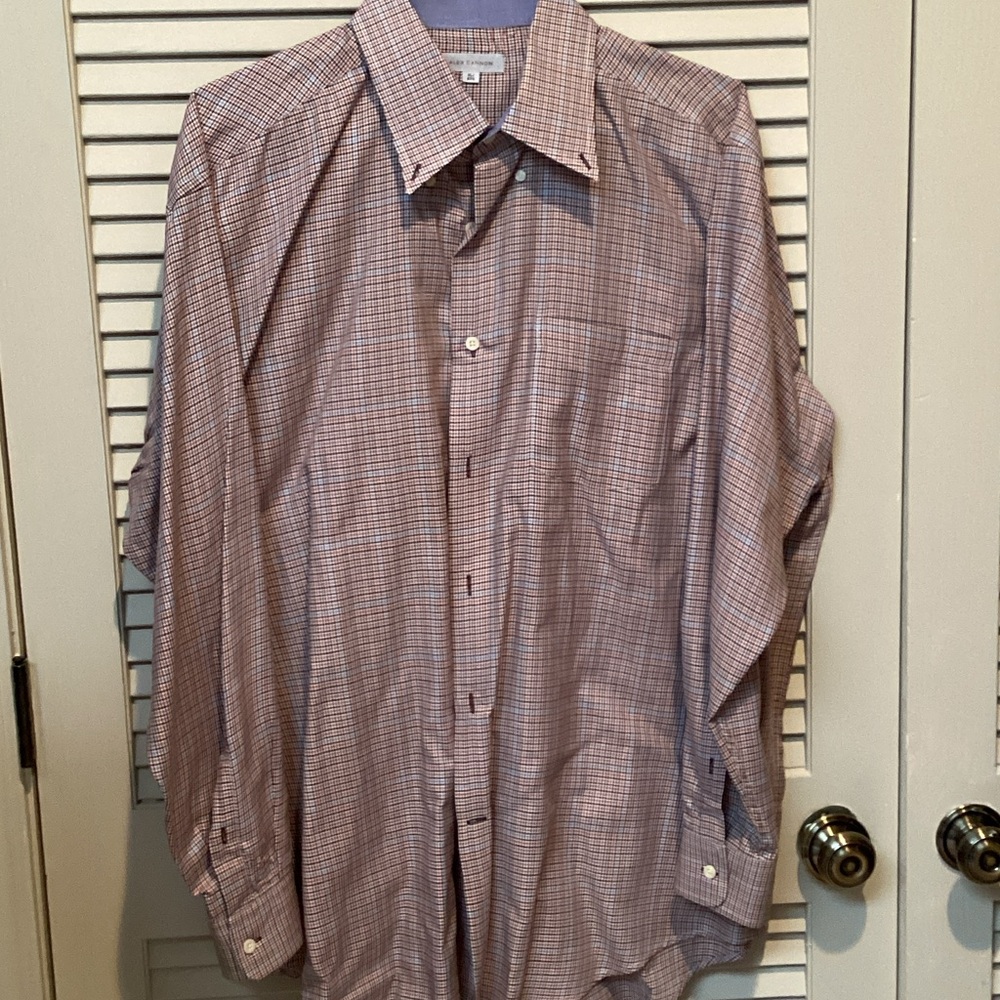 Alex Cannon Men's Plaid Button-Down Shirt - Red and White